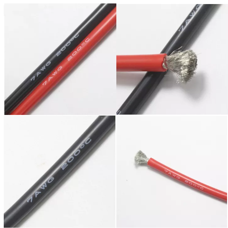 Soft Silicone Wire 7 AWG Cables Red Black Tinned Copper Wire