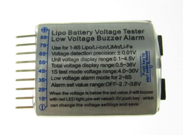 1-8S Lipo Battery Tester Low Voltage Buzzer Alarm