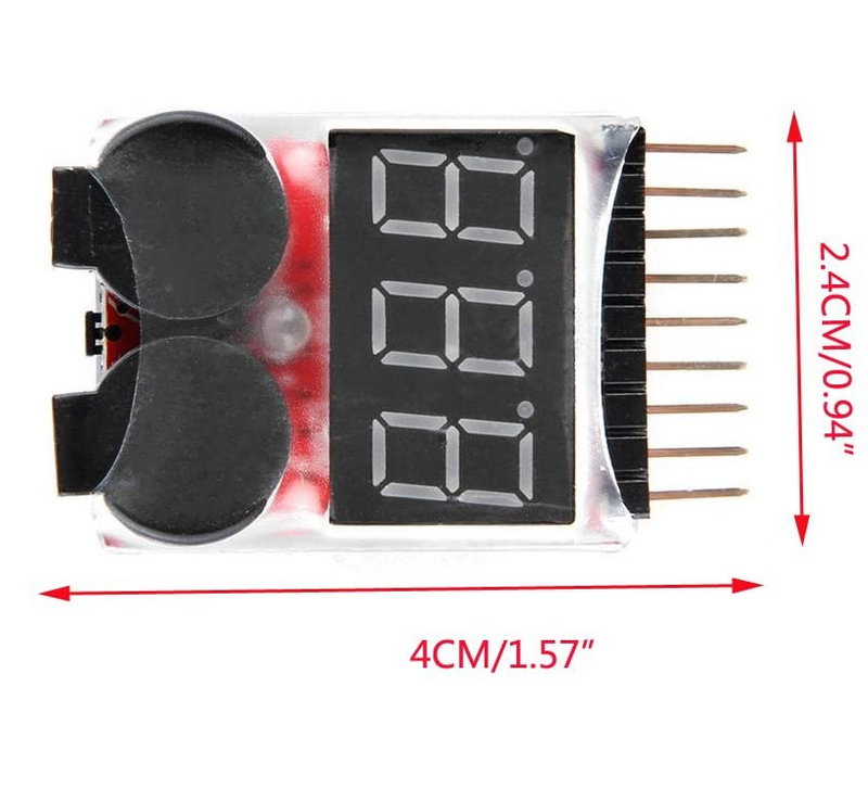 1-8S Lipo Battery Tester Low Voltage Buzzer Alarm