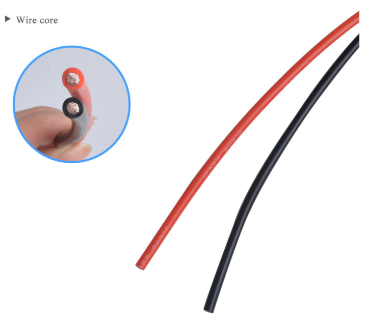 soft 6AWG Flexible Silicone Multi-Strand Wire Cable 600V 200C Red/Black