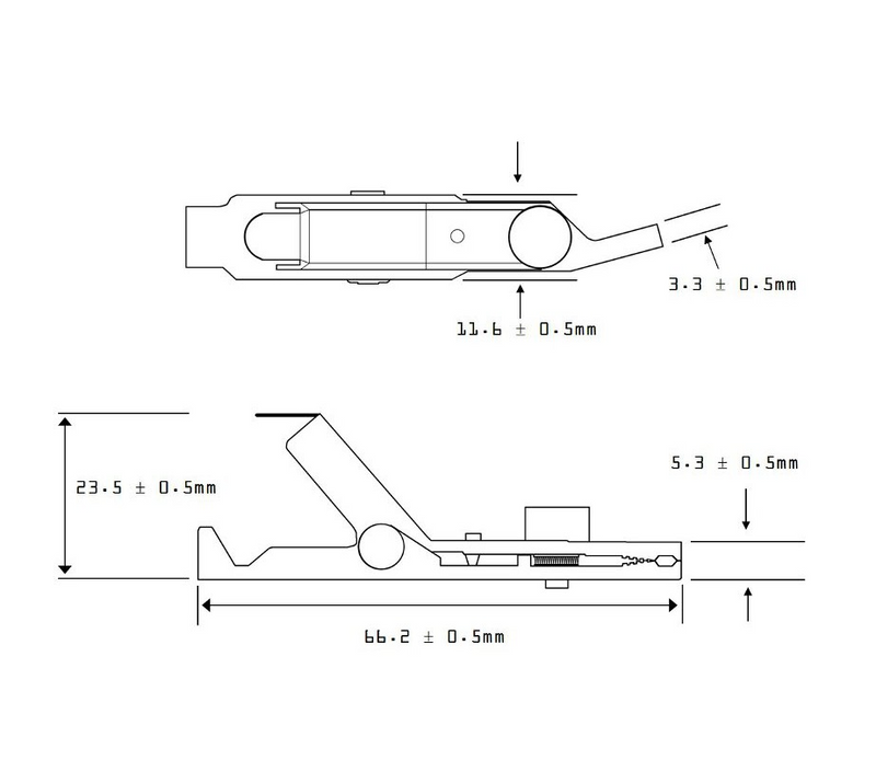 Angled Bed-of-Nails Clips to RJ11 4P2C Connector Test Replacement Cord