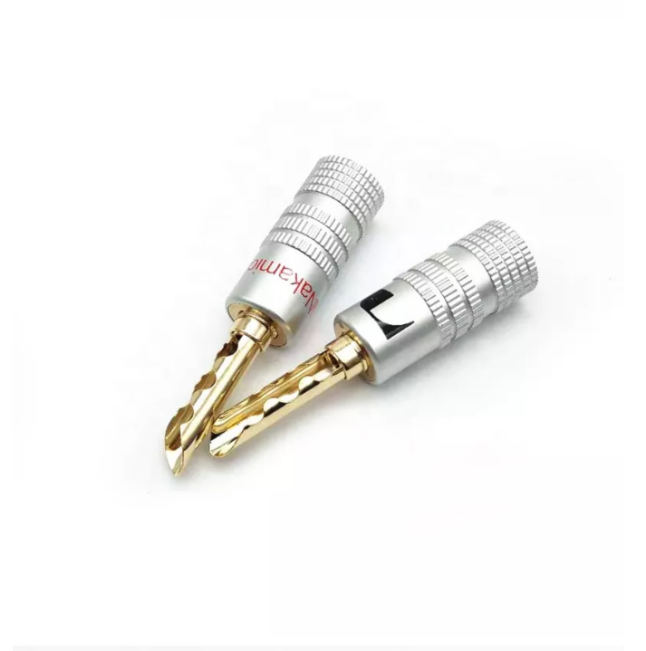 Nakamichi 24K Gold Plated Copper BFA Sawtooth 4mm Banana Plug Male Speaker Connector