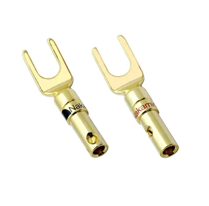 24K Gold Plated Banana U Fork Y Spade Plug Terminal Nakamichi Connector