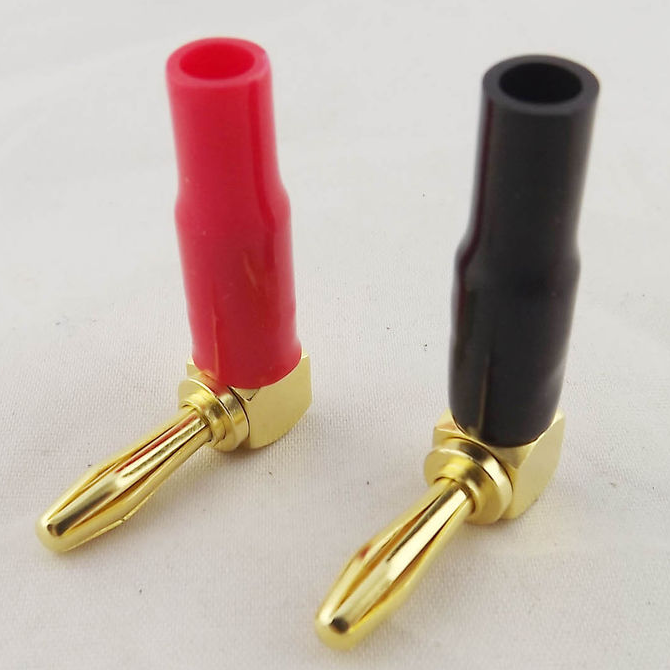 Gold Plated Right Angle 4mm Banana Plug