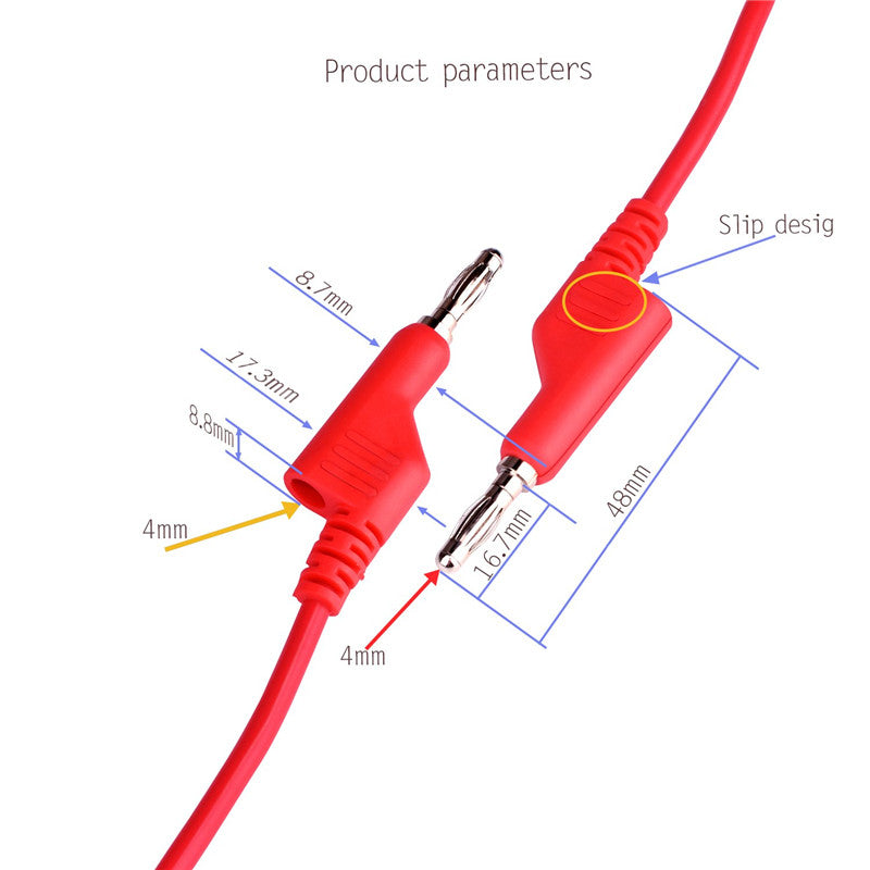 4mm Cables Silicone Banana Plug to Crocodile Alligator Clip Set 1000V 15A Multimeter Probe Test Lead Wire Cable 1m