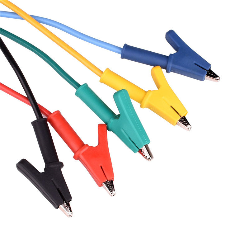 4mm Cables Silicone Banana Plug to Crocodile Alligator Clip Set 1000V 15A Multimeter Probe Test Lead Wire Cable 1m