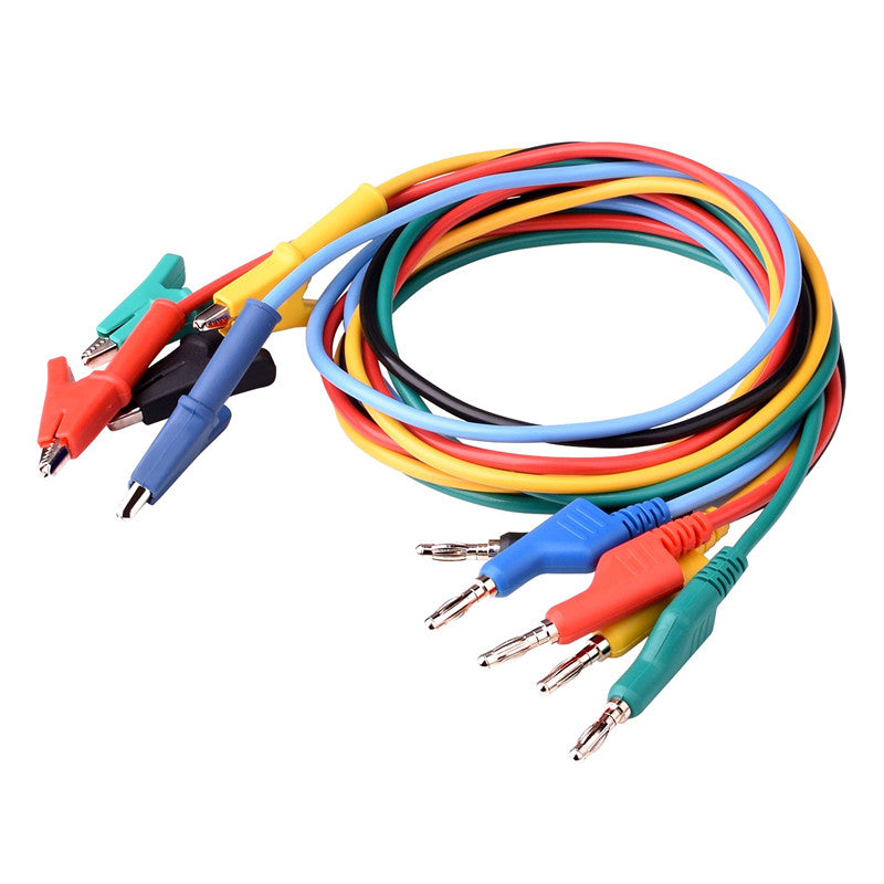 4mm Cables Silicone Banana Plug to Crocodile Alligator Clip Set 1000V 15A Multimeter Probe Test Lead Wire Cable 1m