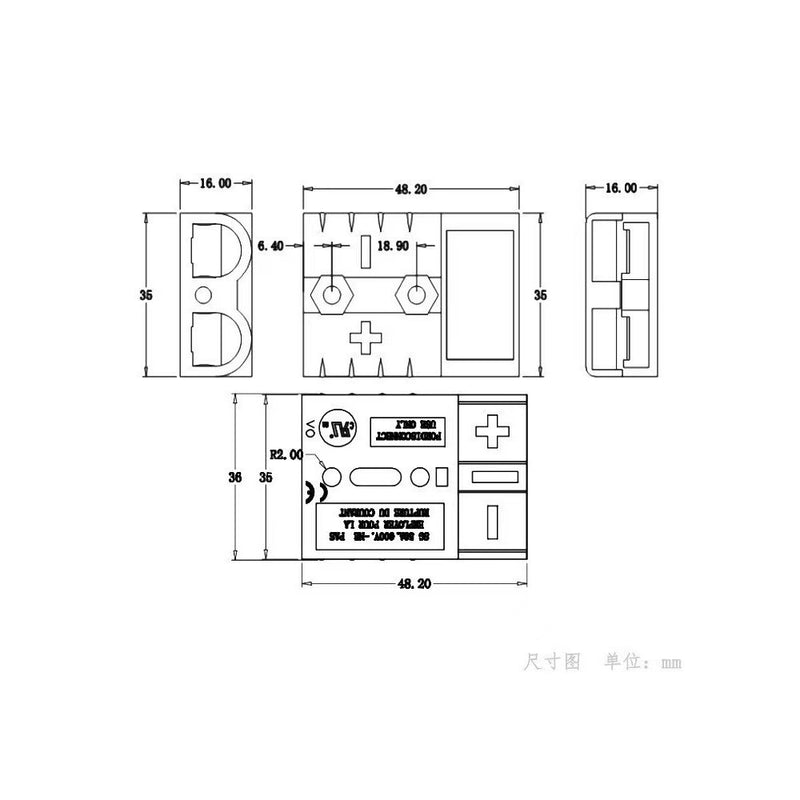 50A 600V Anderson Type Quick Battery Connector